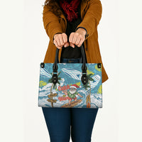 Hawaii Summer Christmas Leather Bag Surfing Santa Shaka Catch The Wave