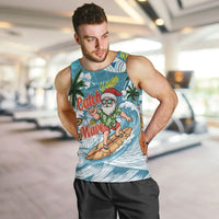 Hawaii Summer Christmas Men Tank Top Surfing Santa Shaka Catch The Wave