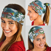 Hawaii Summer Christmas Neck Gaiter Surfing Santa Shaka Catch The Wave