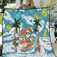 Hawaii Summer Christmas Quilt Surfing Santa Shaka Catch The Wave