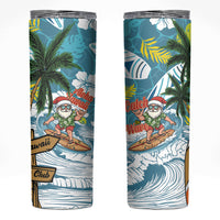 Hawaii Summer Christmas Skinny Tumbler Surfing Santa Shaka Catch The Wave