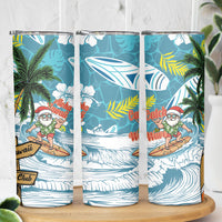 Hawaii Summer Christmas Skinny Tumbler Surfing Santa Shaka Catch The Wave