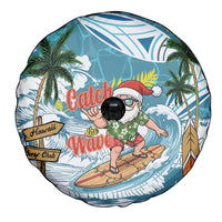 Hawaii Summer Christmas Spare Tire Cover Surfing Santa Shaka Catch The Wave