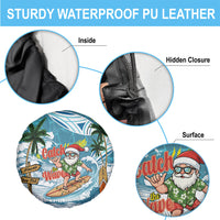 Hawaii Summer Christmas Spare Tire Cover Surfing Santa Shaka Catch The Wave