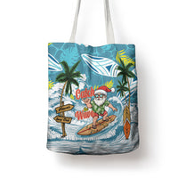Hawaii Summer Christmas Tote Bag Surfing Santa Shaka Catch The Wave
