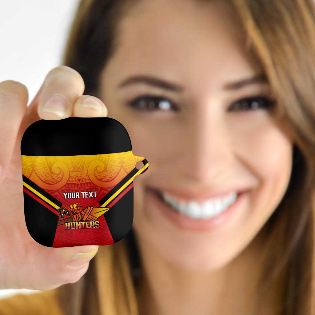 Papua New Guinea Rugby Custom AirPods Case Go PNG Hunters Polynesian Pattern - Polynesian Pride