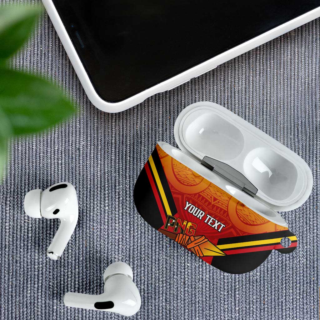 Papua New Guinea Rugby Custom AirPods Case Go PNG Hunters Polynesian Pattern - Polynesian Pride