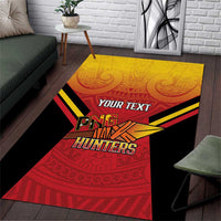 Papua New Guinea Rugby Custom Area Rug Go PNG Hunters Polynesian Pattern - Polynesian Pride