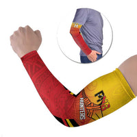Papua New Guinea Rugby Custom Arm Sleeves Go PNG Hunters Polynesian Pattern - Polynesian Pride