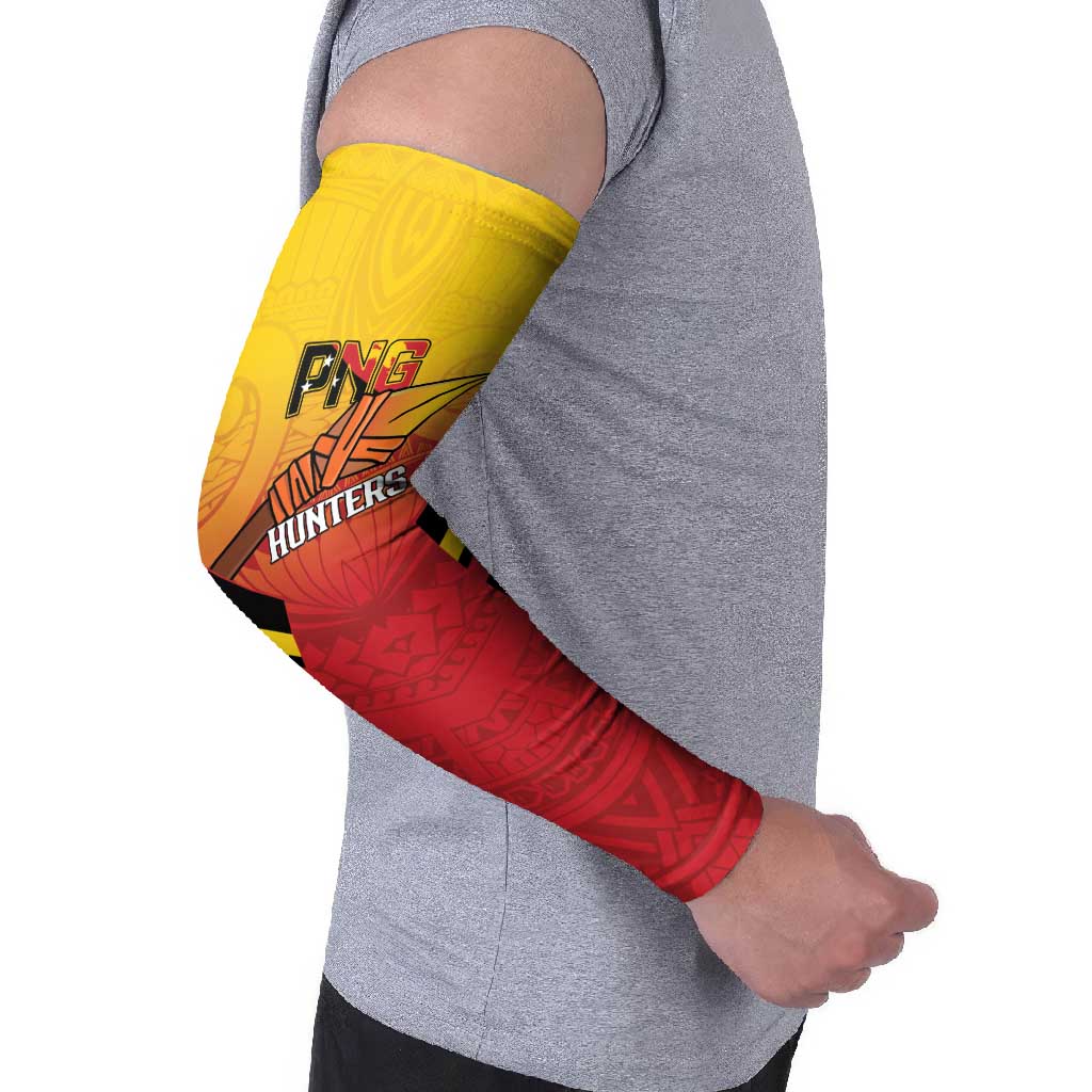 Papua New Guinea Rugby Custom Arm Sleeves Go PNG Hunters Polynesian Pattern - Polynesian Pride