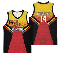 Papua New Guinea Rugby Custom Basketball Jersey Go PNG Hunters Polynesian Pattern - Polynesian Pride