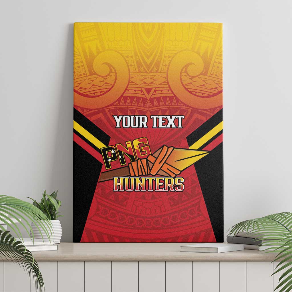 Papua New Guinea Rugby Custom Canvas Wall Art Go PNG Hunters Polynesian Pattern - Polynesian Pride