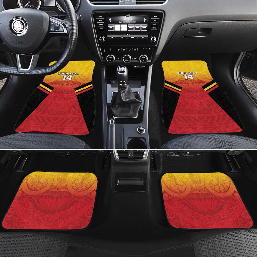 Papua New Guinea Rugby Custom Car Mats Go PNG Hunters Polynesian Pattern - Polynesian Pride