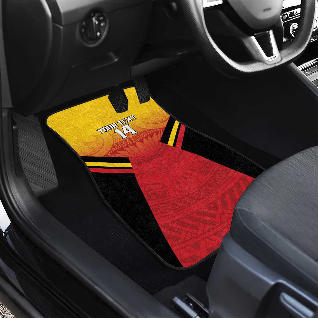 Papua New Guinea Rugby Custom Car Mats Go PNG Hunters Polynesian Pattern - Polynesian Pride