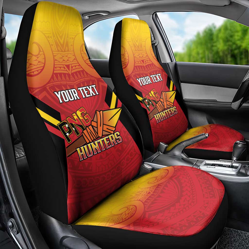 Papua New Guinea Rugby Custom Car Seat Cover Go PNG Hunters Polynesian Pattern - Polynesian Pride