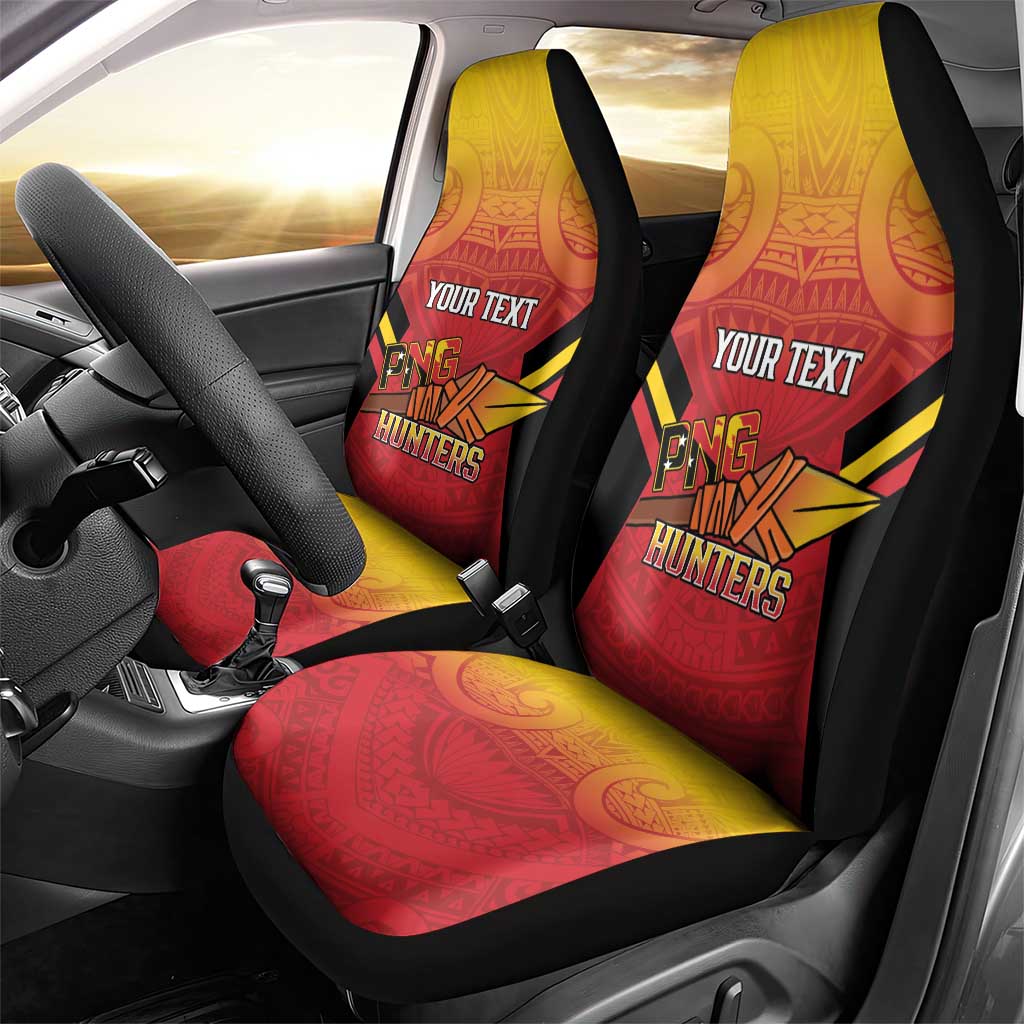 Papua New Guinea Rugby Custom Car Seat Cover Go PNG Hunters Polynesian Pattern - Polynesian Pride