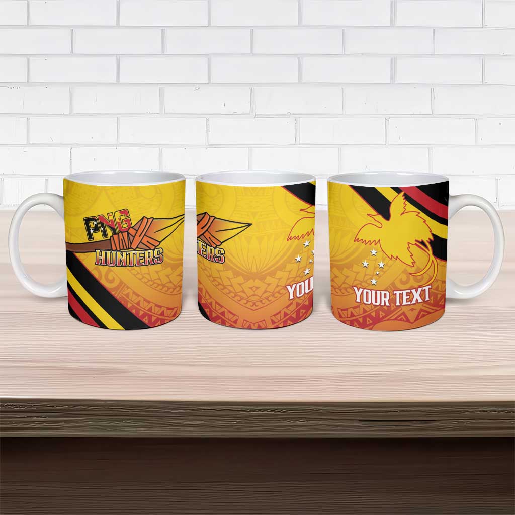 Papua New Guinea Rugby Custom Ceramic Mug Go PNG Hunters Polynesian Pattern - Polynesian Pride