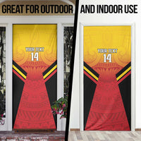 Papua New Guinea Rugby Custom Door Cover Go PNG Hunters Polynesian Pattern - Polynesian Pride