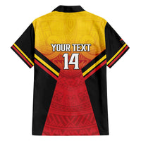 Papua New Guinea Rugby Custom Family Matching Off The Shoulder Long Sleeve Dress and Hawaiian Shirt Go PNG Hunters Polynesian Pattern - Polynesian Pride