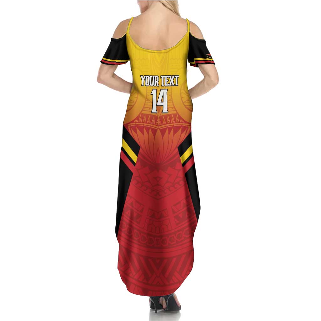 Papua New Guinea Rugby Custom Family Matching Summer Maxi Dress and Hawaiian Shirt Go PNG Hunters Polynesian Pattern - Polynesian Pride