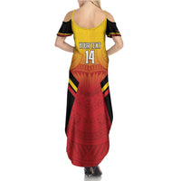 Papua New Guinea Rugby Custom Family Matching Summer Maxi Dress and Hawaiian Shirt Go PNG Hunters Polynesian Pattern - Polynesian Pride