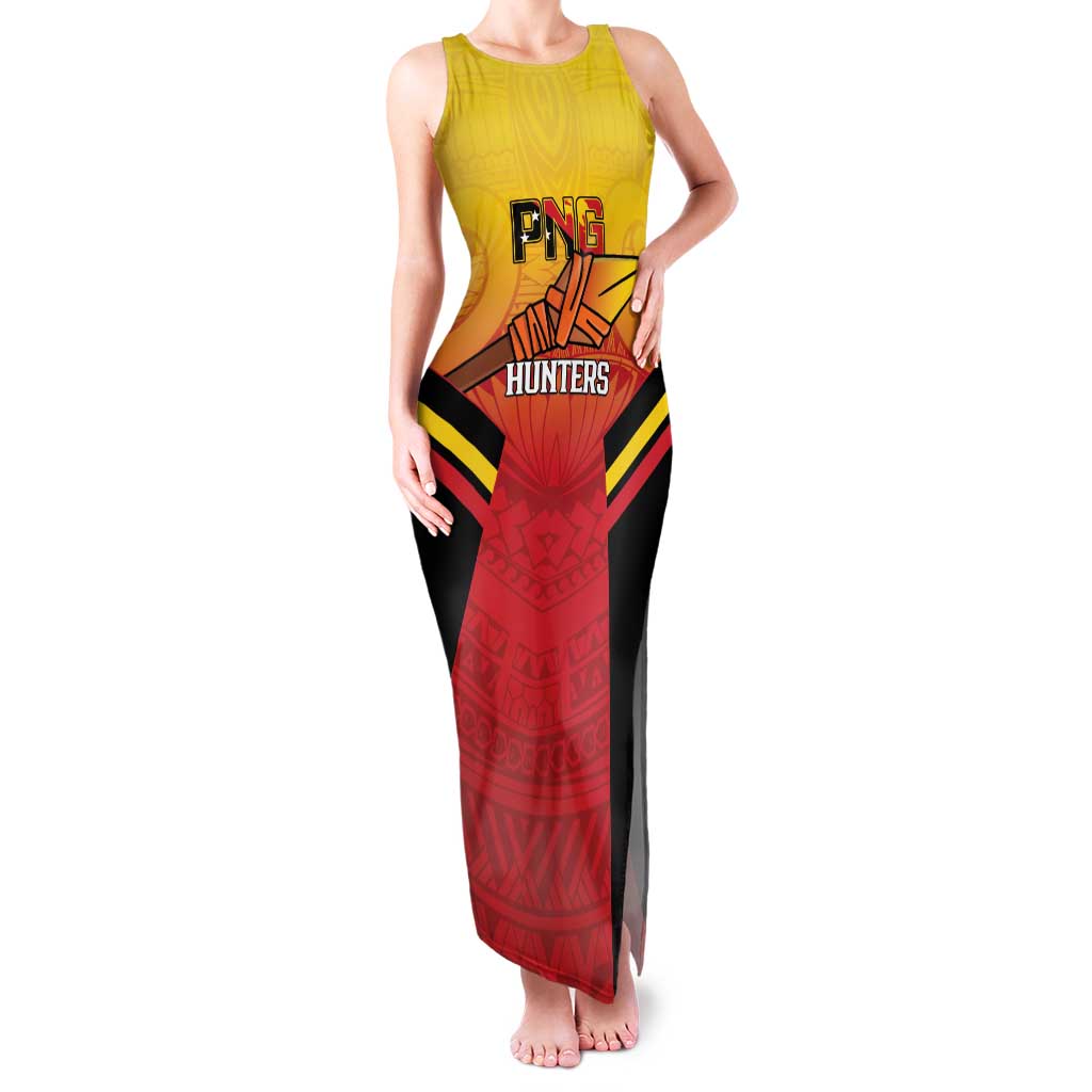 Papua New Guinea Rugby Custom Family Matching Tank Maxi Dress and Hawaiian Shirt Go PNG Hunters Polynesian Pattern - Polynesian Pride