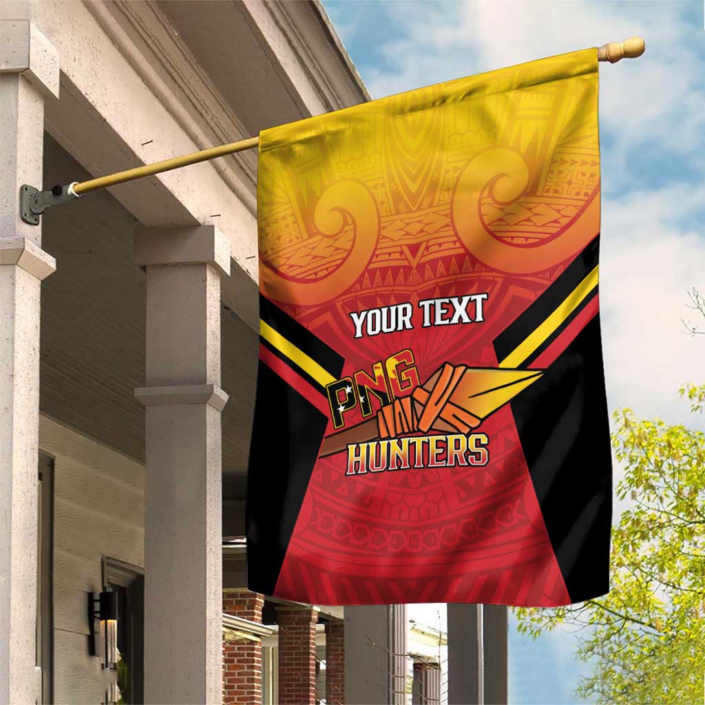 Papua New Guinea Rugby Custom Garden Flag Go PNG Hunters Polynesian Pattern - Polynesian Pride