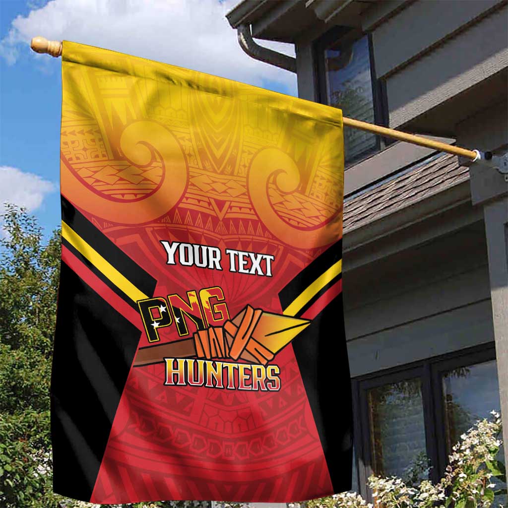 Papua New Guinea Rugby Custom Garden Flag Go PNG Hunters Polynesian Pattern - Polynesian Pride