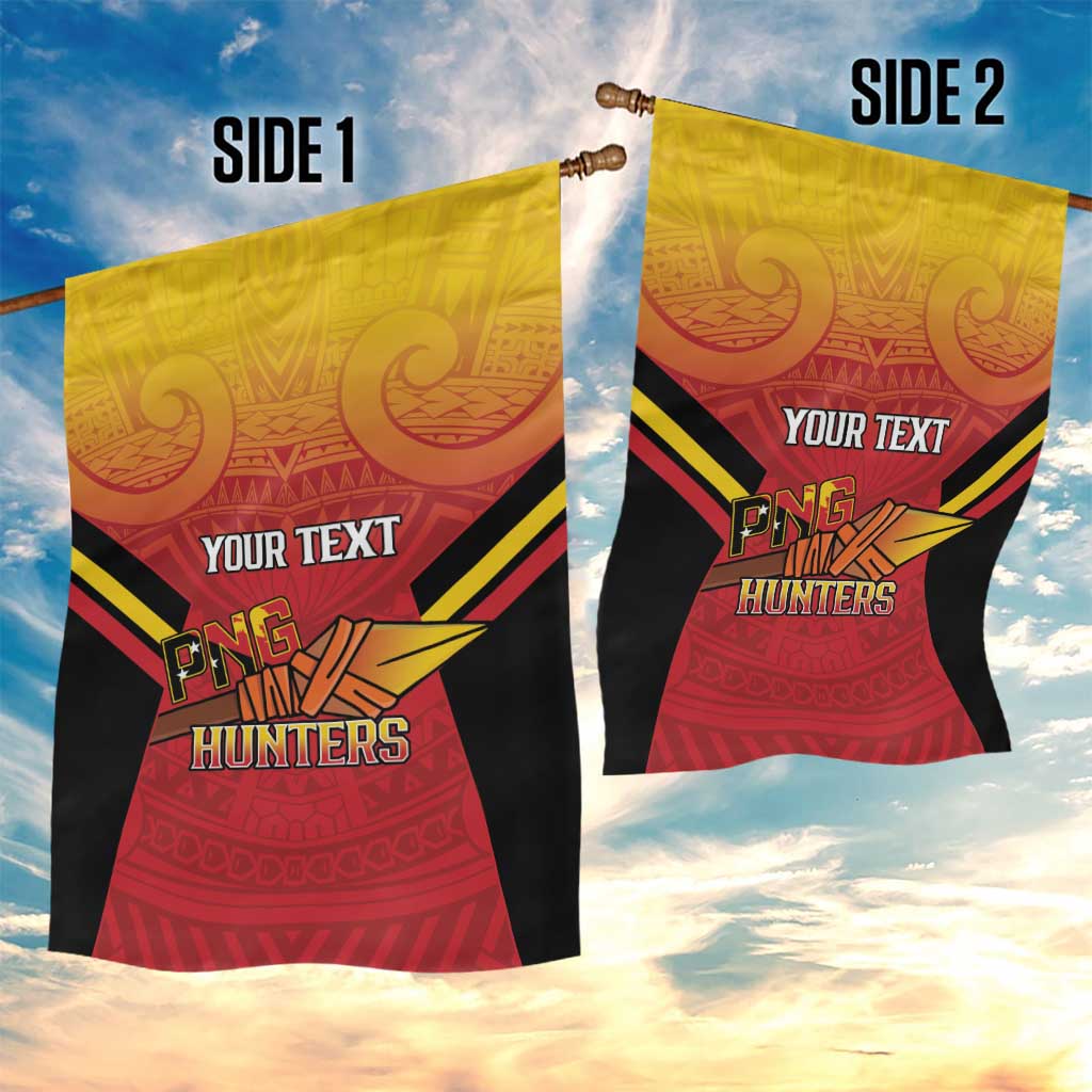 Papua New Guinea Rugby Custom Garden Flag Go PNG Hunters Polynesian Pattern - Polynesian Pride