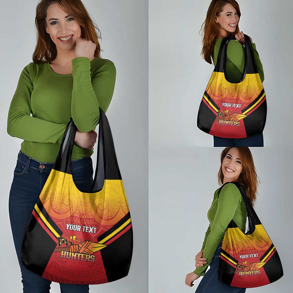 Papua New Guinea Rugby Custom Grocery Bag Go PNG Hunters Polynesian Pattern - Polynesian Pride