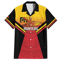 Papua New Guinea Rugby Custom Hawaiian Shirt Go PNG Hunters Polynesian Pattern - Polynesian Pride