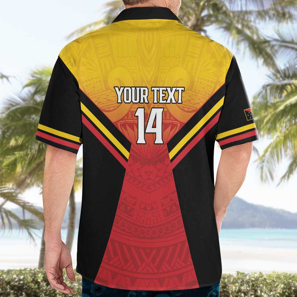 Papua New Guinea Rugby Custom Hawaiian Shirt Go PNG Hunters Polynesian Pattern - Polynesian Pride