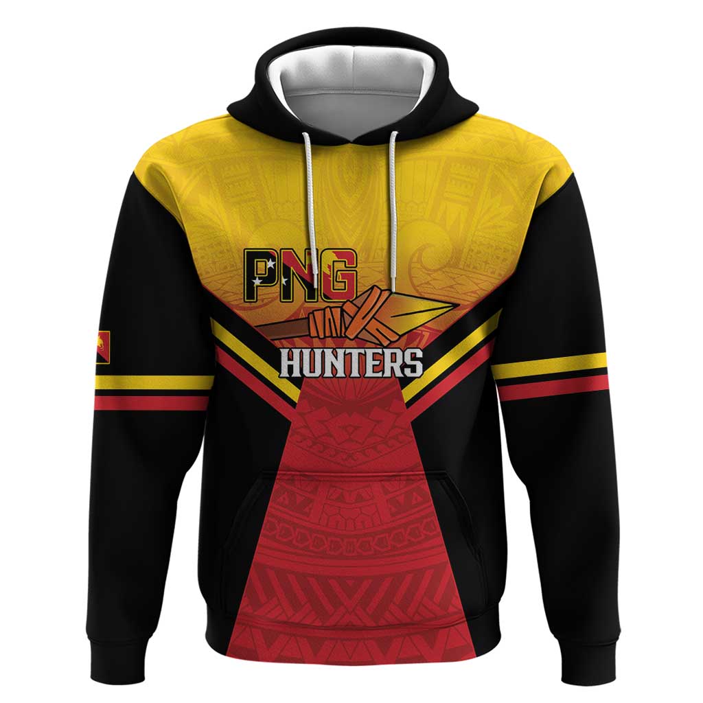 Papua New Guinea Rugby Custom Hoodie Go PNG Hunters Polynesian Pattern - Polynesian Pride