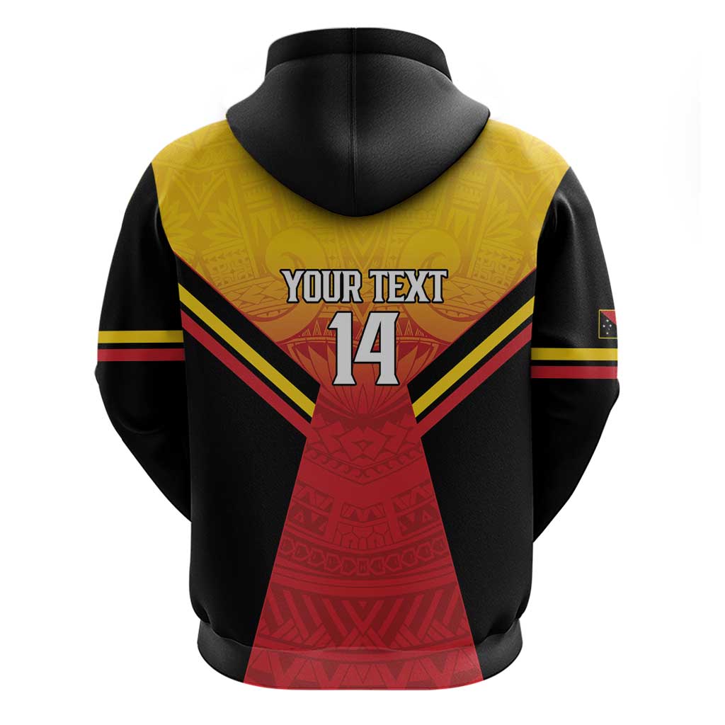 Papua New Guinea Rugby Custom Hoodie Go PNG Hunters Polynesian Pattern - Polynesian Pride