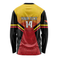 Papua New Guinea Rugby Custom Long Sleeve Shirt Go PNG Hunters Polynesian Pattern - Polynesian Pride