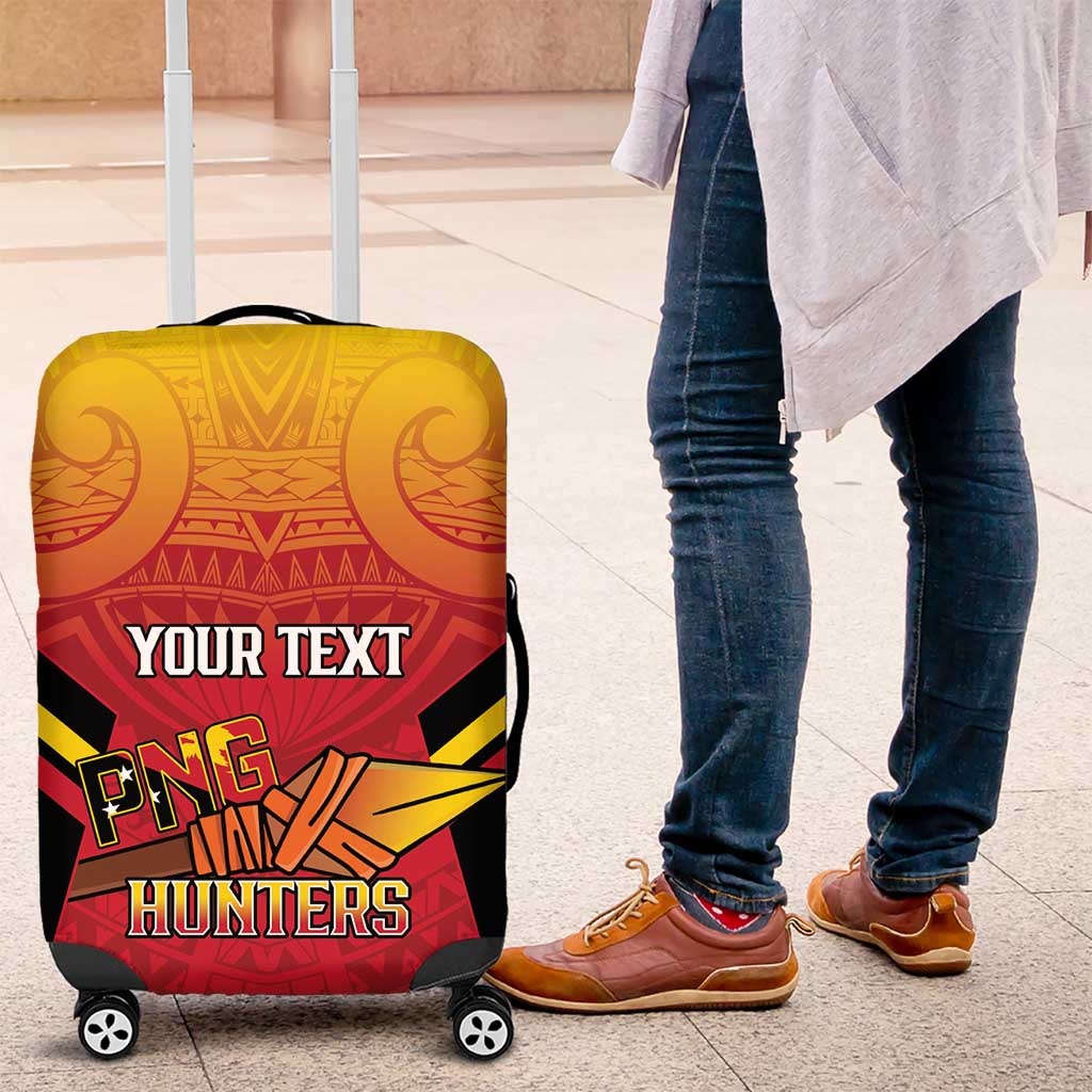 Papua New Guinea Rugby Custom Luggage Cover Go PNG Hunters Polynesian Pattern - Polynesian Pride