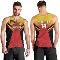 Papua New Guinea Rugby Custom Men Tank Top Go PNG Hunters Polynesian Pattern - Polynesian Pride