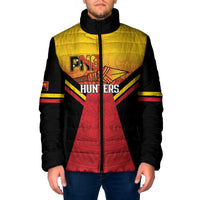 Papua New Guinea Rugby Custom Padded Jacket Go PNG Hunters Polynesian Pattern - Polynesian Pride