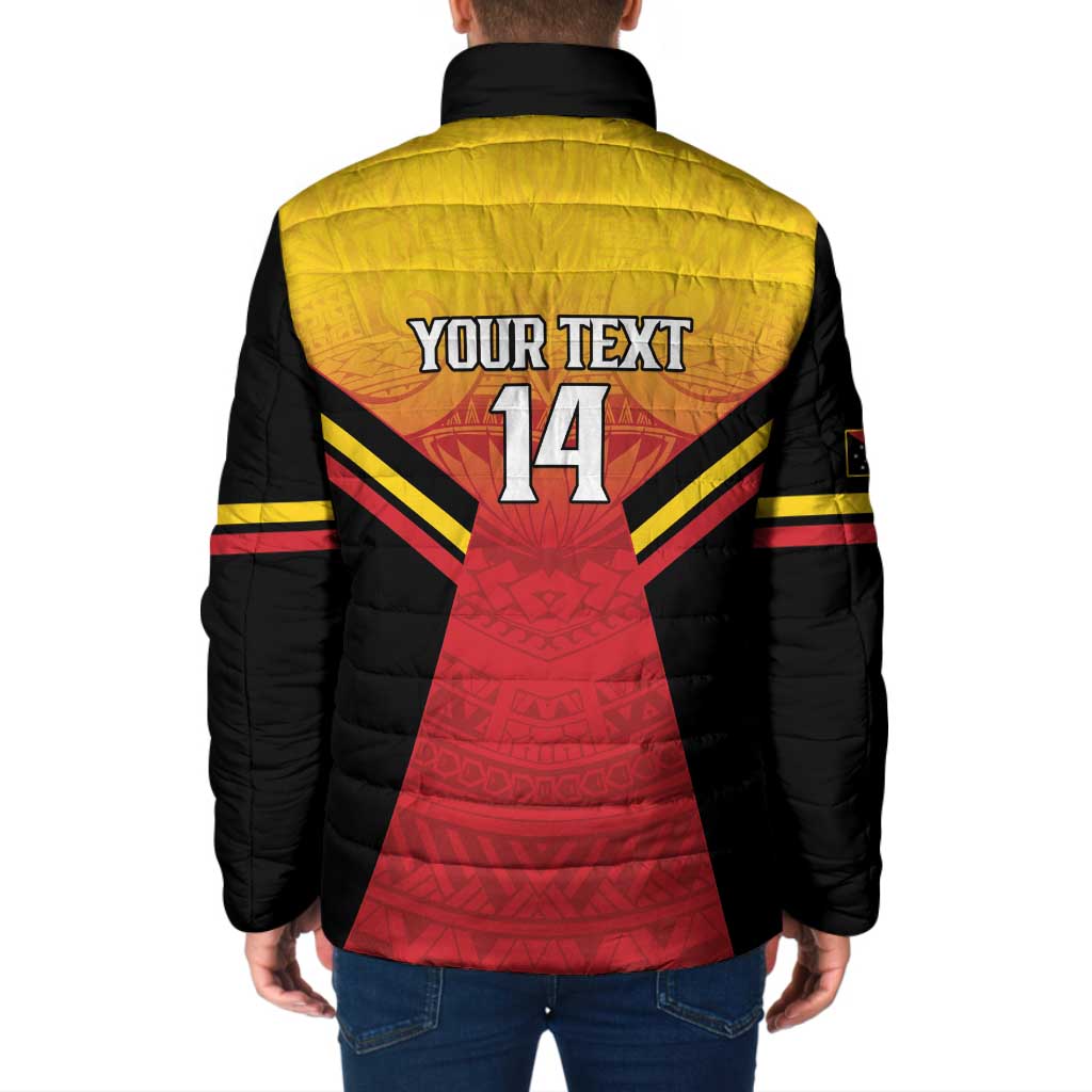 Papua New Guinea Rugby Custom Padded Jacket Go PNG Hunters Polynesian Pattern - Polynesian Pride