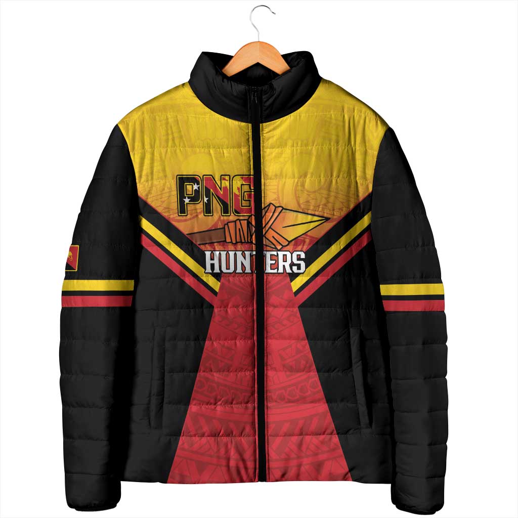 Papua New Guinea Rugby Custom Padded Jacket Go PNG Hunters Polynesian Pattern - Polynesian Pride