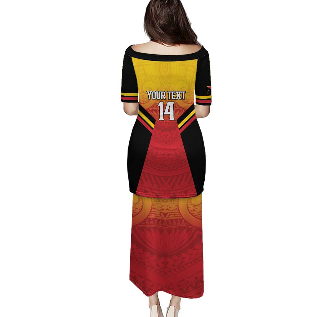 Papua New Guinea Rugby Custom Puletasi Go PNG Hunters Polynesian Pattern - Polynesian Pride