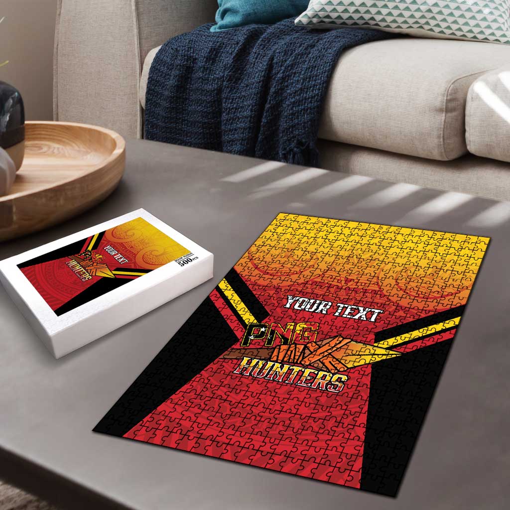 Papua New Guinea Rugby Custom Puzzle Go PNG Hunters Polynesian Pattern - Polynesian Pride