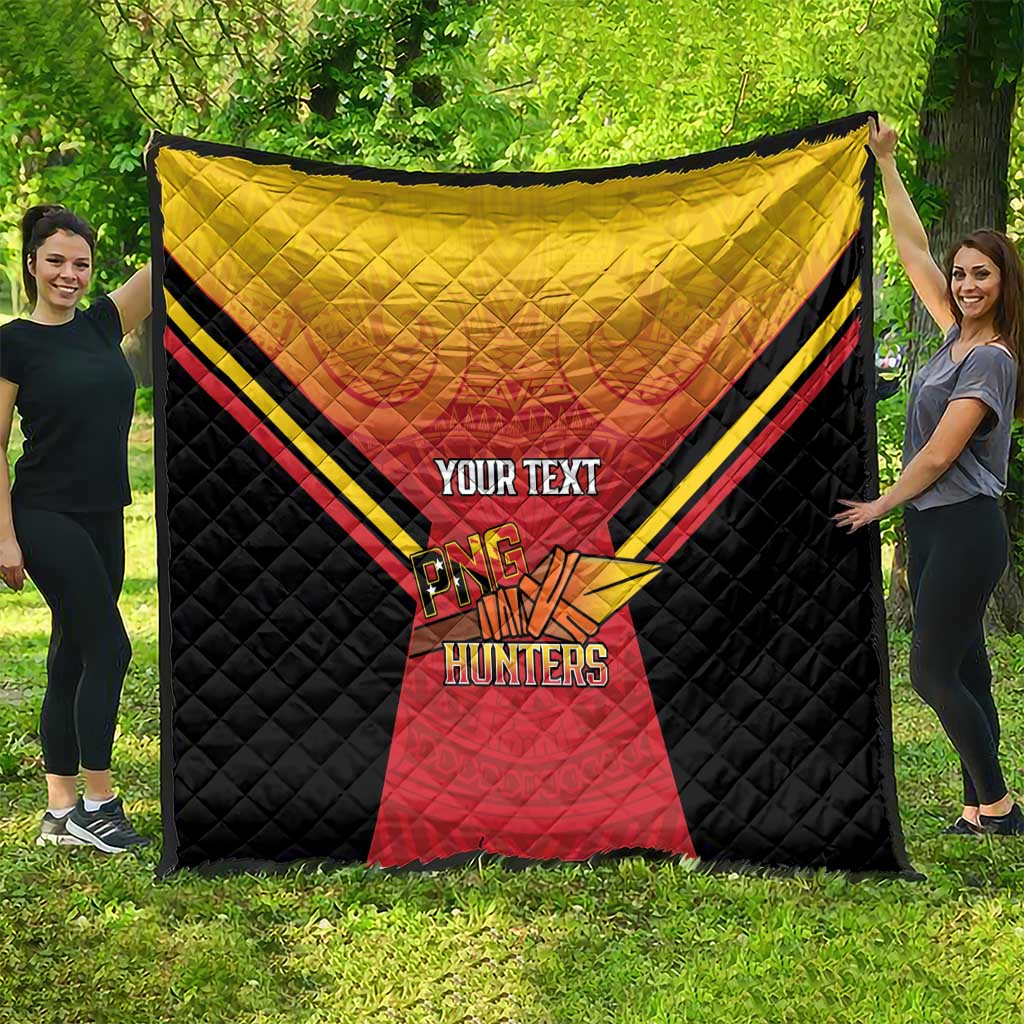 Papua New Guinea Rugby Custom Quilt Go PNG Hunters Polynesian Pattern - Polynesian Pride