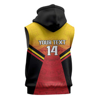 Papua New Guinea Rugby Custom Sleeveless Hoodie Go PNG Hunters Polynesian Pattern - Polynesian Pride