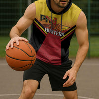 Papua New Guinea Rugby Custom Sleeveless Hoodie Go PNG Hunters Polynesian Pattern - Polynesian Pride