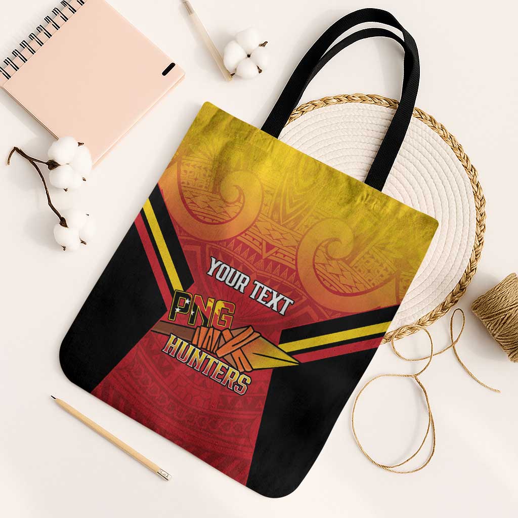 Papua New Guinea Rugby Custom Tote Bag Go PNG Hunters Polynesian Pattern - Polynesian Pride