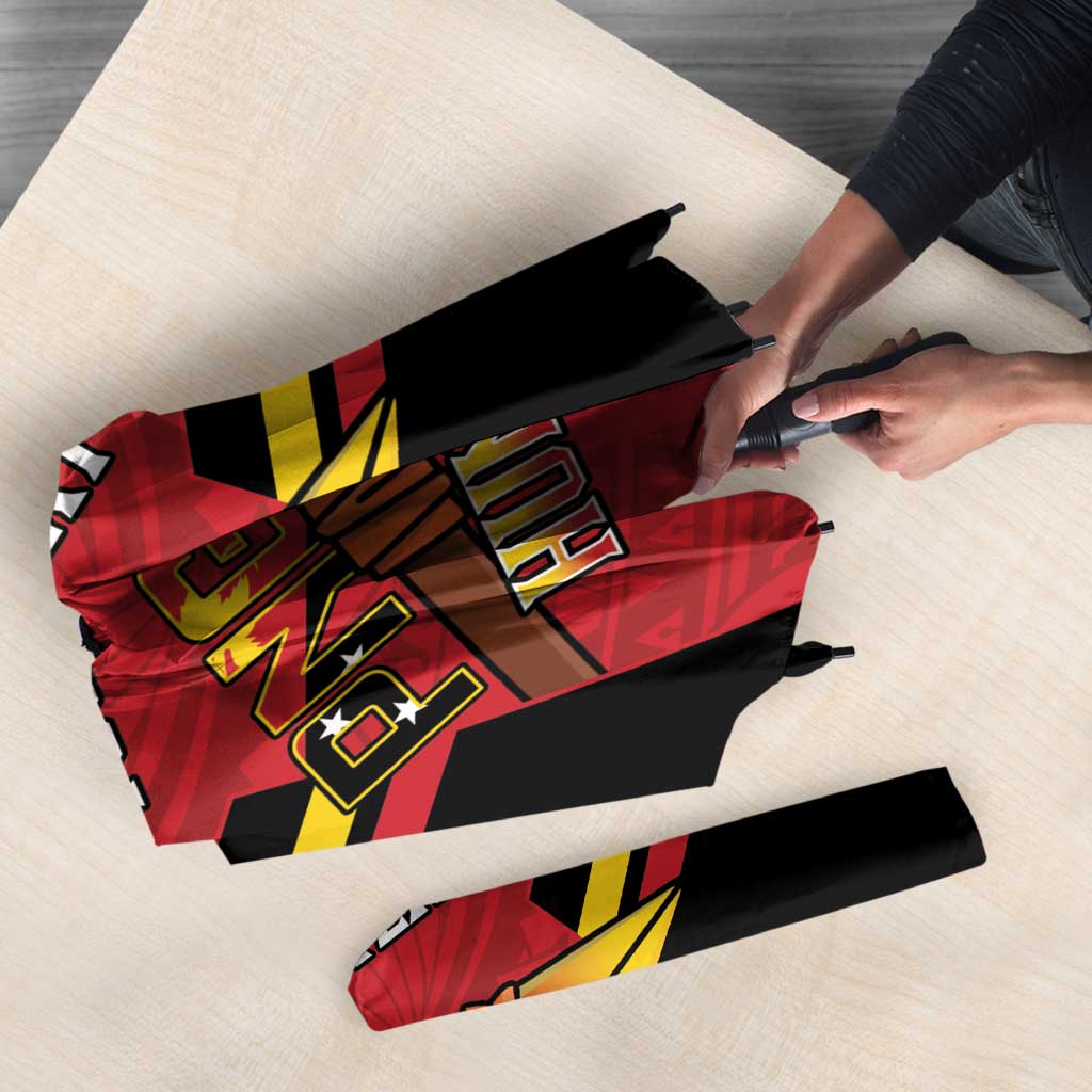 Papua New Guinea Rugby Custom Umbrella Go PNG Hunters Polynesian Pattern - Polynesian Pride
