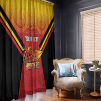 Papua New Guinea Rugby Custom Window Curtain Go PNG Hunters Polynesian Pattern - Polynesian Pride