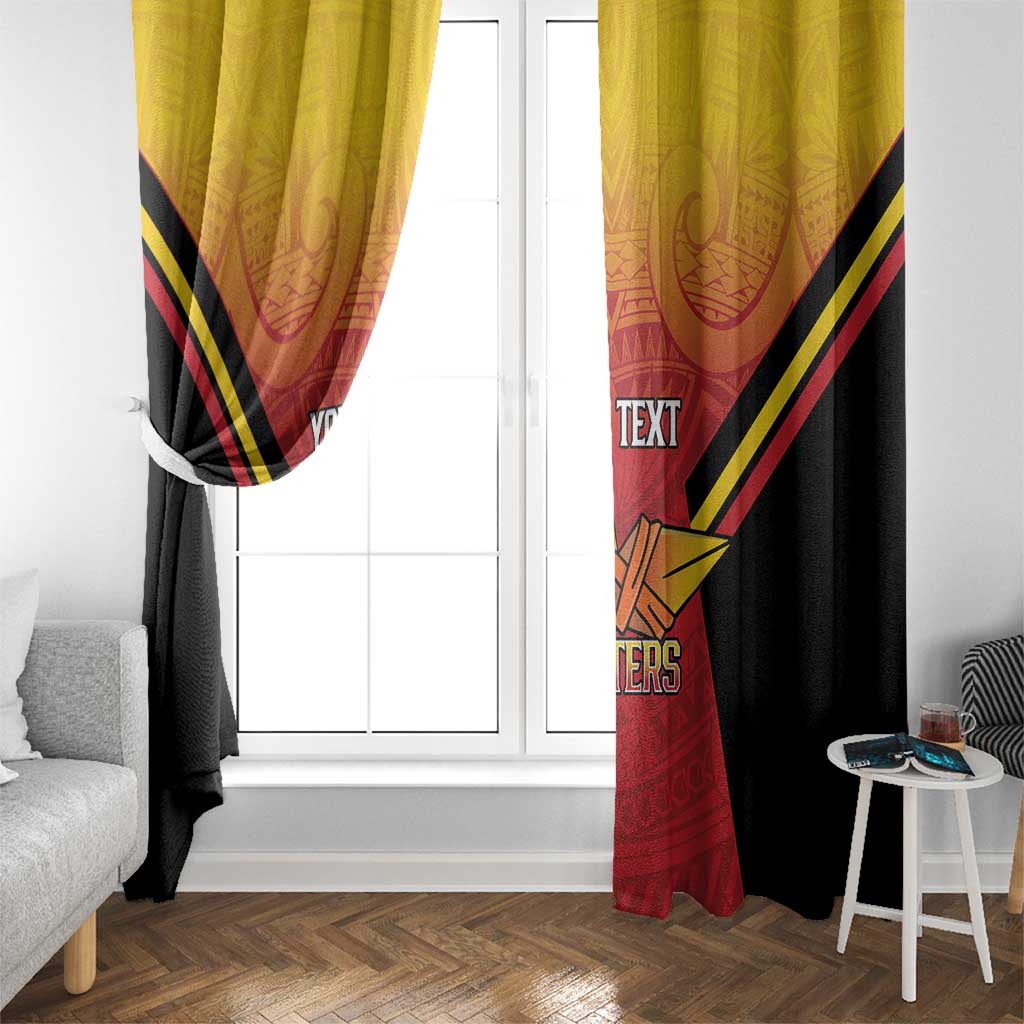 Papua New Guinea Rugby Custom Window Curtain Go PNG Hunters Polynesian Pattern - Polynesian Pride