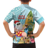 Aloha Hawaii Mele Kalikimaka Kid Hawaiian Shirt Chilling Santa With Pineapple - Polynesian Pattern LT14 - Polynesian Pride